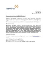 Keyera Announces July 2020 Dividend (CNW Group/Keyera Corp.)