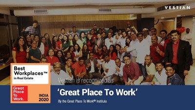 Vestian ranks 12th in India's Great Mid-Size Workplaces 2020