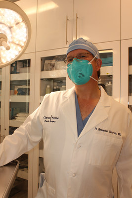 PPE is Available from Fusion PPE. Dr. Brannon Claytor, Board Certified Plastic Surgeon of Claytor Noone Plastic Surgery at www.CNPlasticSurgery.com; Chief, Division of Plastic Surgery, Main Line Health Systems; and Member of the COVID Task Force for The Aesthetic Society wears the BYD N95 Particulate Respirator Mask, model number DE2322, available from FusionPPE.com.