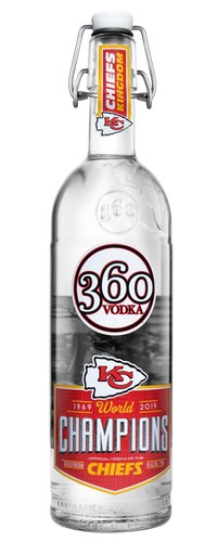 360 Vodka Kansas City KC Chiefs 50 Arrowhead Empty Swing Top