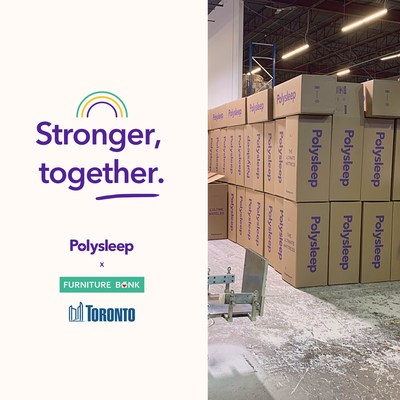 The leading Canadian mattress brand Polysleep encourages the City of Toronto during COVID-19 by donating mattresses through Furniture Bank for the City's most vulnerable residents. (CNW Group/Polysleep)