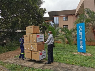 The aid supplies arrived at the UN Compound in Nairobi