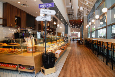 All new la Madeleine Petite Market & Bakery at Park District in Dallas, TX - interior space