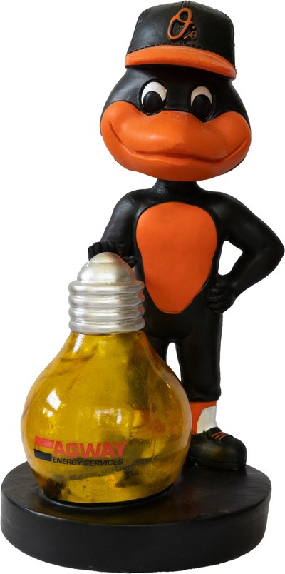 Agway-Orioles Bobblehead: Agway Energy Services will offer new electricity and/or natural gas customers a free, limited edition, light-up Orioles Bobblehead. The hand-painted collectible features Orioles’ mascot, The Bird, with a light-up Agway Energy Services lightbulb.