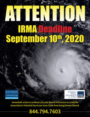 Florida Community Associations Must Take Immediate Action to Preserve Hurricane Irma Property Damage Claims