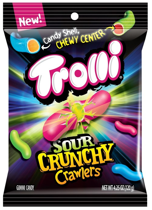Trolli Sour Crunchy Crawlers feature everything candy lovers love about the original Sour Brite Crawlers, but with a thin, crunchy, candy shell.