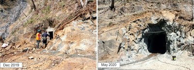 Figure 5: San Marcial Tunnel - Underground Development in 2020 (CNW Group/GR Silver Mining Ltd.)