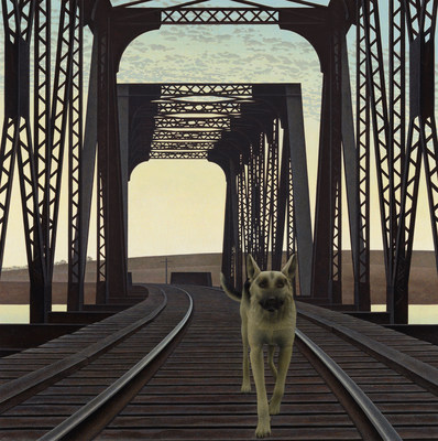 Alex Colville's Dog and Bridge set a new artist record at Heffel's live auction on July 15, and sold for $2,401,250 (CNW Group/Heffel Fine Art Auction House)