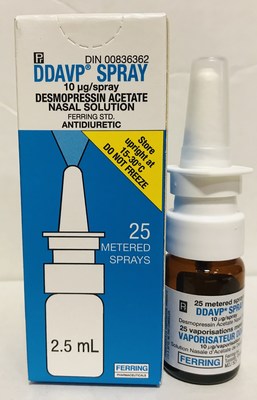 DDAVP Vaporisateur, 2,5 ml (Groupe CNW/Santé Canada)
