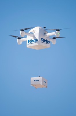 The Flirtey Eagle delivering a package