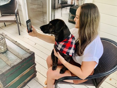 Melissa Huval and her dog, Hayden, receive helpful advice through My Virtual Vet on ways to address anxiety issues Hayden has presented recently.