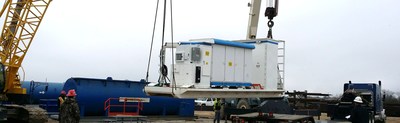 World's First Hybrid Battery Upgrade with Fully Integrated Controls for a Drilling Rig Being Loaded for Deployment