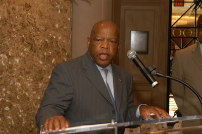 Civil rights pioneer and iconic United States Congressman John Lewis receiving Aflac’s Lifetime Achievement Award at the company’s annual reception with the Congressional Black Caucus in 2006