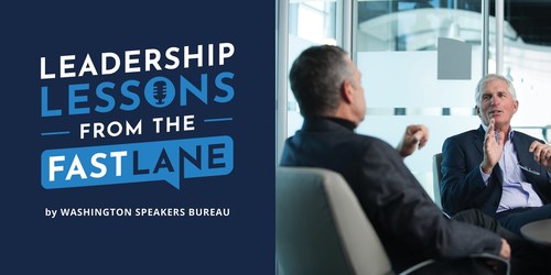 Leadership Lessons from the Fast Lane, by Washington Speakers Bureau, featuring host Gary Heil and guest Arianna Huffington.