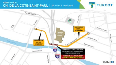 Entraves sur le rseau local- Chemin de la Cte-St-Paul (Groupe CNW/Ministre des Transports)