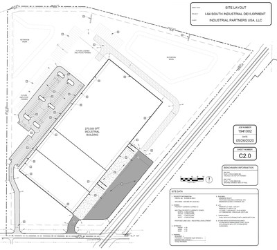 Site plan for the Watkins Road spec building, to be built by Industrial Partners USA in Battle Creek, Michigan.