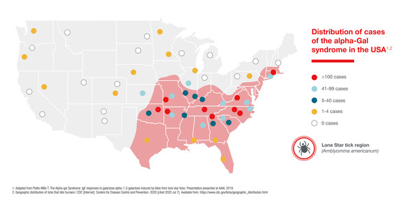 Red Meat Allergy Tick Map Fda Clears First Blood Test For Identifying A Novel Allergic Sensitization  To Red Meat - Jul 23, 2020