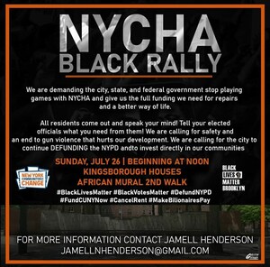 NYCHA Black Rally to Bring Black Lives Movement Center Stage for July 26th Kingsborough Houses Brooklyn Event