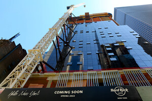 Hard Rock Hotel New York Hosts "Topping Out" Ceremony At Its Future Location In Times Square