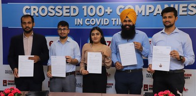 Chandigarh University students of batch 2020 showing their placement offer letters from top-notch companies