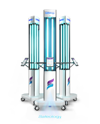 The Safeology UVC Tower uses the scientifically-proven power of UVC light to disinfect virtually any space, eliminating up to 99.9% of surface and airborne pathogens