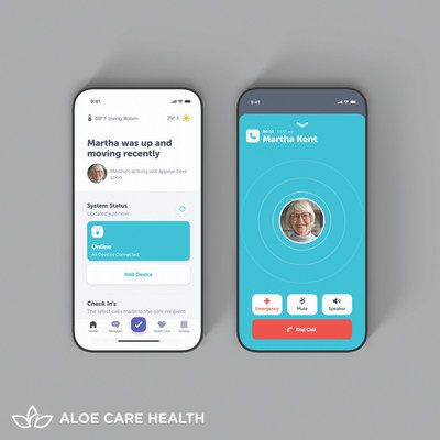 The secure Aloe Care family app provides at-a-glance peace-of-mind, and makes caregiving more connected, more collaborative.