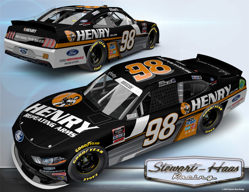 Stewart-Haas Racing (SHR) team’s No. 98 Ford Mustang driven by Chase Briscoe gets a new look for the Henry 180 race at Road America.