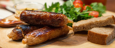 New Age Meats cultivated pork sausages