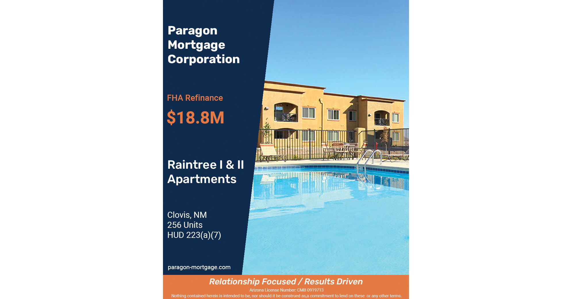 Paragon Mortgage Corporation Arranges 18.8 Million to Refinance