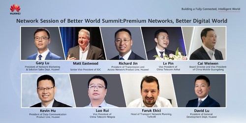 Palestrantes de destaque da IDC, China Telecom Anhui, China Mobile Guangdong, China Telecom Ningxia, Turkcell e Huawei (PRNewsfoto/Huawei)