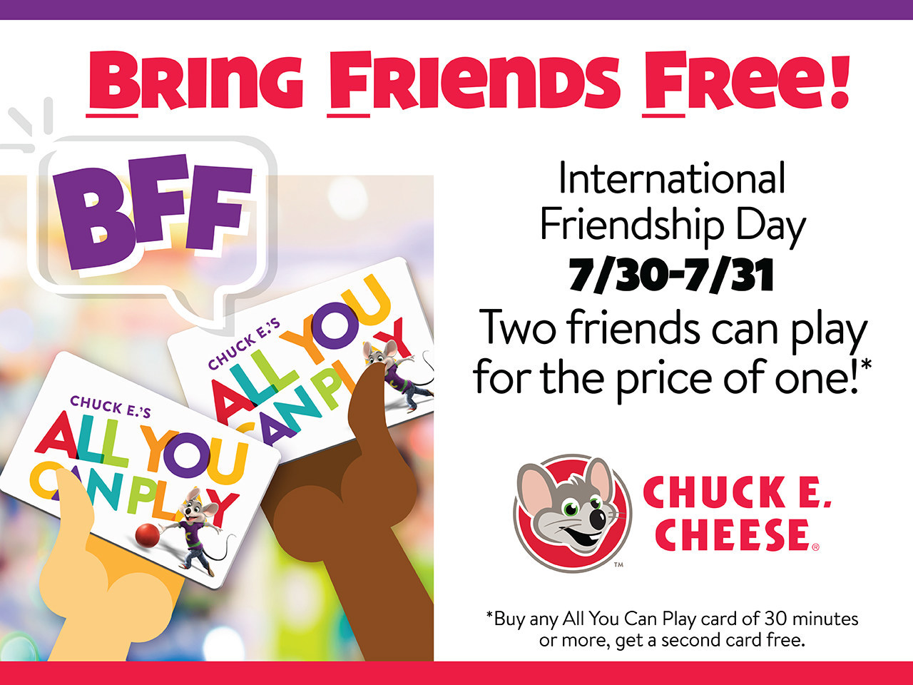Chuck E Cheese To Celebrate International Friendship Day Across The Globe