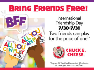 Chuck E. Cheese To Celebrate International Friendship Day Across The Globe