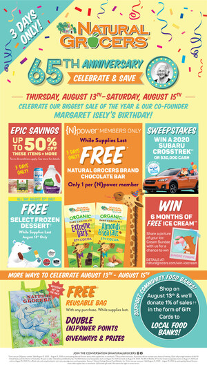 Celebrate 65 Years Of Nutritional Empowerment With Natural Grocers® On August 13-15, 2020