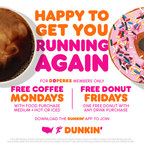 Doubling Down to Perk Up Your Week: Dunkin' Introduces Free Coffee Mondays and Brings Back Free Donut Fridays for DD Perks® Members