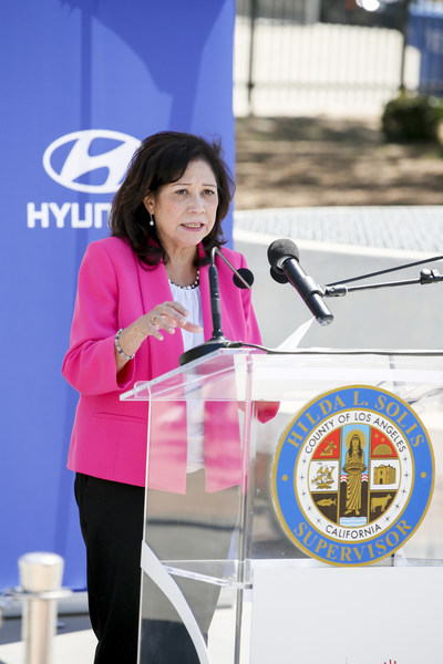 Hyundai and Hyundai Hope on Wheels announce new essential Service at a COVID-19 drive thru testing site in Boyle Heights on July 30, 2020 in Boyle Heights, CA. (Photo by Ryan Miller/Capture Imaging)