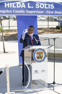 Hyundai and Hyundai Hope on Wheels announce new essential Service at a COVID-19 drive thru testing site in Boyle Heights on July 30, 2020 in Boyle Heights, CA. (Photo by Ryan Miller/Capture Imaging)