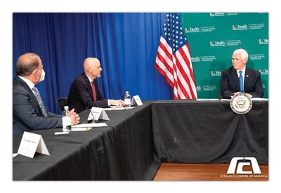 Dr. Howard Schwartz, Chief Medical Officer at Research Centers of America, met with several news media channels and was also part of a roundtable discussion with Vice President Mike Pence, school leaders and members of the Miller School of Medicine, along with several other researchers working to end the ongoing battle against the Coronavirus. 