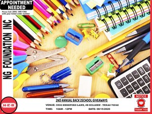 NG Foundation Set To Host Its 2nd Annual Back To School Giveaways In Killeen Texas.