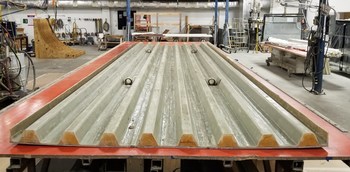 The composites bridge surface is being produced by Florida-based Structural Composites Inc. and will have double 8 ft. x 25 ft. fiber reinforced polymer deck panels.