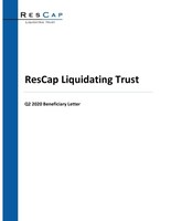 ResCap Liquidating Trust Announces Posting of Q2 2020 Financial Statements