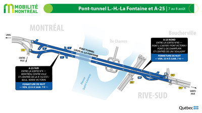 Pont-tunnel Louis-Hippolyte-La Fontaine, vendredi 7 aot (Groupe CNW/Ministre des Transports)