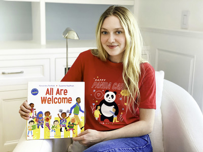 Actor Dakota Fanning Reads "All Are Welcome" by Author Alexandra Penfold & illustrator Suzanne Kaufman as Part of Panda Cares Day™ Celebration