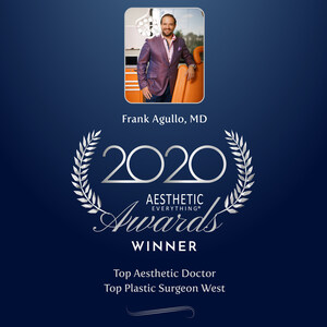 Frank Agullo, MD, FACS wins Top Aesthetic Doctor and Top Plastic Surgeon West in the Aesthetic Everything® 2020 Aesthetic and Cosmetic Medicine Awards