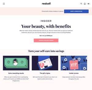 RealSelf Launches RealSelf INSIDER, a New Cosmetic Treatment Membership Program Offering Cash Back Rewards, Medical-Grade Skin-Care Products and Free Virtual Consultations