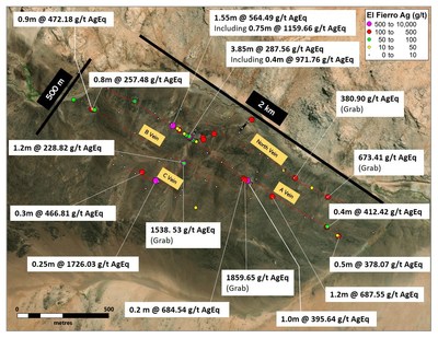 Figure 1. Significant results at El Fierro Bajo zone (CNW Group/Sable Resources Ltd.)