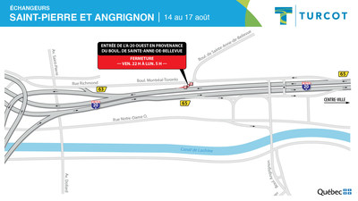 Entraves - changeur Saint-Pierre et Angrignon (Groupe CNW/Ministre des Transports)