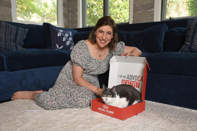 Actress and AdvoCAT Mayim Bialik, pictured with her cat Addie, joined Royal Canin's Take Your Cat to the Vet campaign to remind cat owners about the importance of regular vet check-ups. -PHOTO by: Joey Andrew/startraksphoto.com