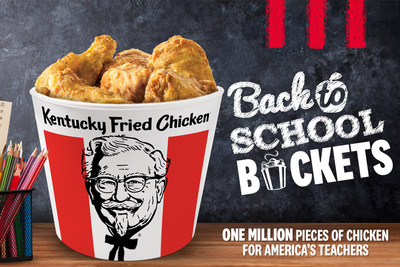 Through the end of September, KFC will deliver one million pieces of chicken to teachers across the country who are returning to the classroom, virtually or in-person, through its Back-to-School Buckets initiative.