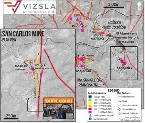 Vizsla Makes Second Discovery Drilling 1,245 G/T Silver Equiv. Over 1.5 Metres Within 421 G/T Silver Equiv. Over 6.75 Metres at Panuco, Mexico