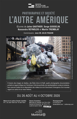 Affiche de l'exposition Photographie et socit : L'Autre Amrique (Groupe CNW/Ville de Montral - Arrondissement de Villeray - Saint-Michel - Parc-Extension)